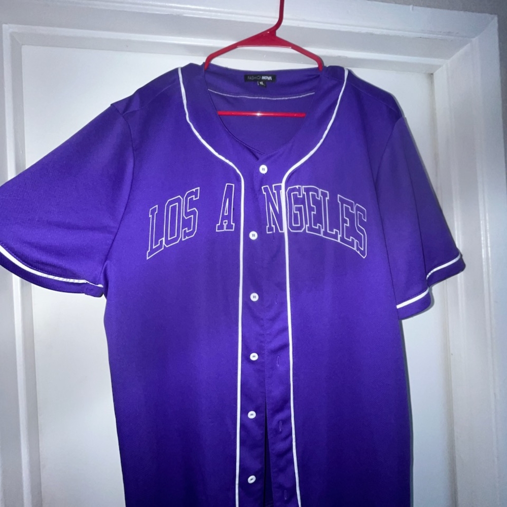Purple Los Angeles Button-Up Jersey